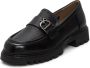 Cesare Gaspari Leren Blokhak Loafers Black Dames - Thumbnail 3