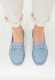 Cesare Gaspari Leren blokhak loafers Blauw Blue Dames - Thumbnail 8