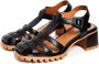 Cesare Gaspari Leren blokhak sandalen Zwart Black Dames - Thumbnail 3