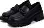 Cesare Gaspari Leren Klassieke Blokhak Loafers Zwart Black Dames - Thumbnail 3