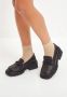 Cesare Gaspari Leren Klassieke Blokhak Loafers Zwart Black Dames - Thumbnail 5