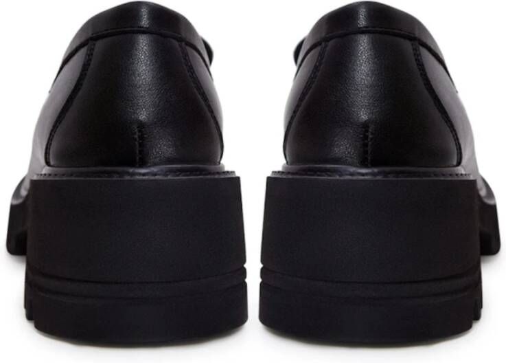 Cesare Gaspari Leren Klassieke Blokhak Loafers Zwart Black Dames