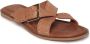 Cesare Gaspari Leren Open Teen Sandalen Brown Dames - Thumbnail 4