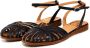 Cesare Gaspari Leren platte zool sandalen Zwart Black Dames - Thumbnail 2