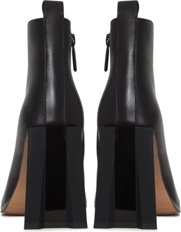 Cesare Gaspari Leren Stiletto Enkellaarzen Black Dames