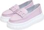 Cesare Gaspari Leren Urban Platform Loafers Roze Pink Dames - Thumbnail 3