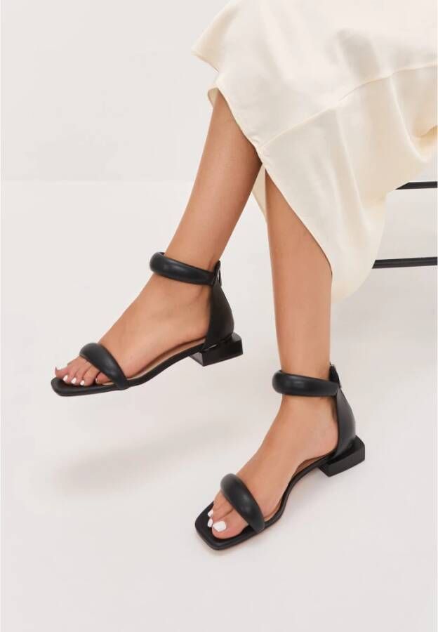 Cesare Gaspari Luxe Block Heel Sandalen Zwart Black Dames