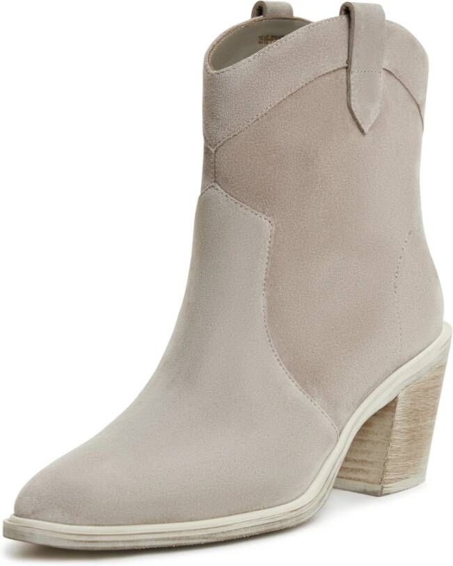 Cesare Gaspari Luxe Block Heeled Cowboy Boots Gray Dames