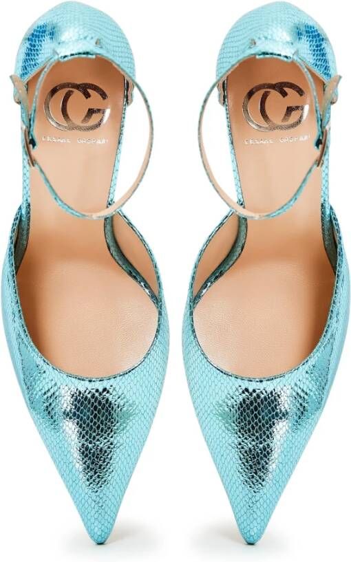 Cesare Gaspari Luxe hoge hakken pumps Blauw Blue Dames