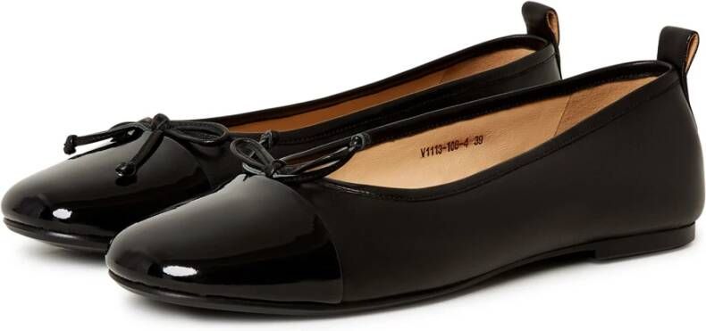 Cesare Gaspari Luxe Leren Ballerina's Zwart Black Dames