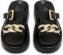 Cesare Gaspari Luxe Leren Ketting Sandalen Black Dames - Thumbnail 5