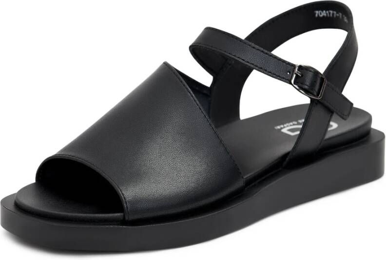 Cesare Gaspari Luxe Leren Plateau Sandalen Alina Black Dames