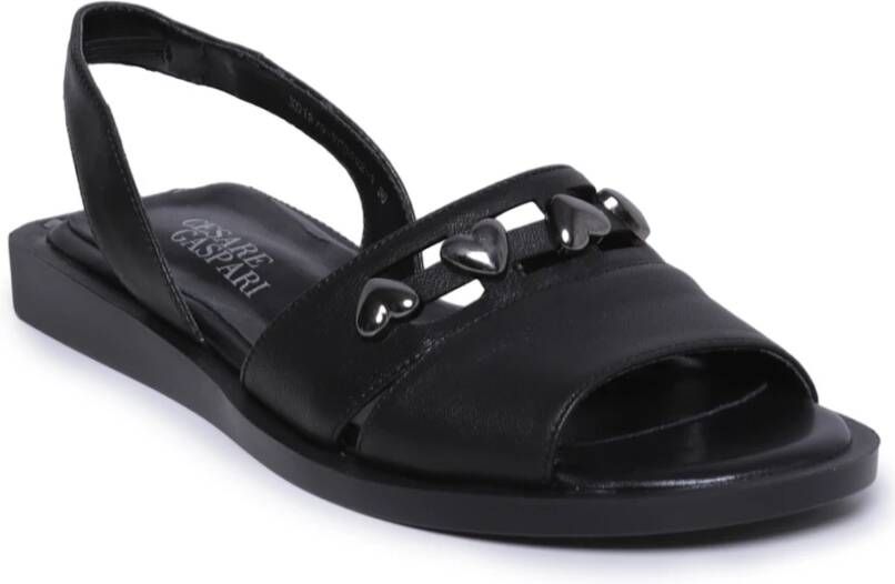 Cesare Gaspari Luxe Leren Sandalen Black Dames