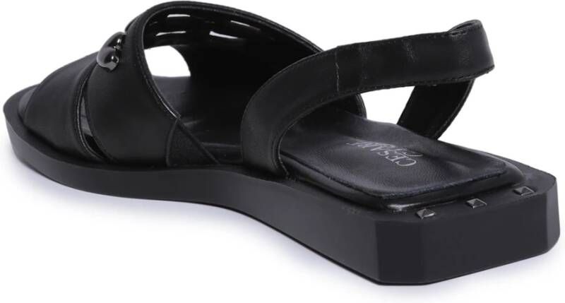 Cesare Gaspari Luxe Leren Sandalen Black Dames