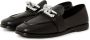 Cesare Gaspari Luxe Platform Loafers Zwart Black Dames - Thumbnail 2