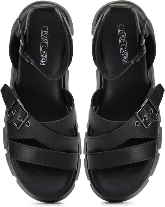 Cesare Gaspari Luxe Platform Sandalen Black Dames