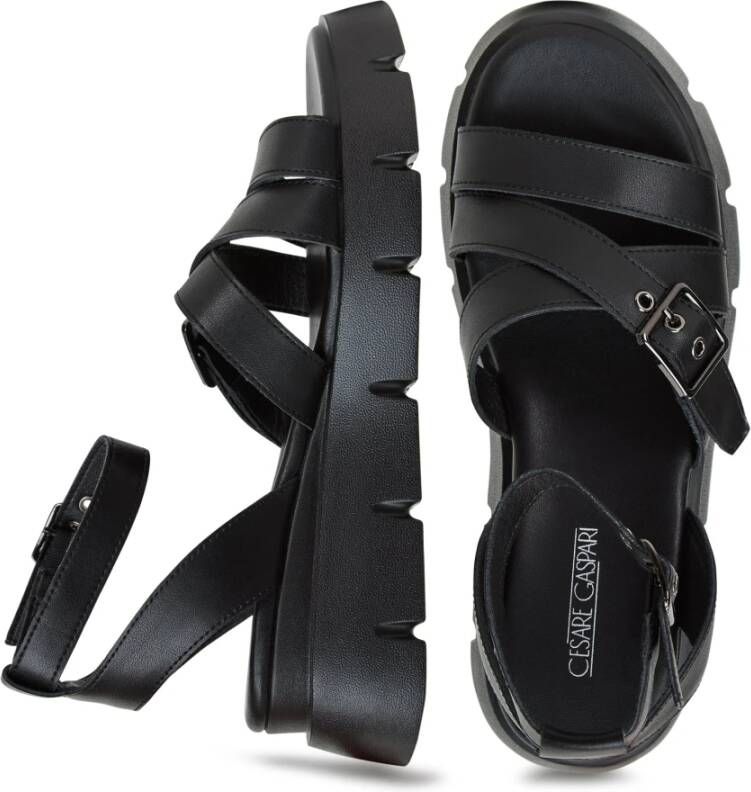 Cesare Gaspari Luxe Platform Sandalen Black Dames