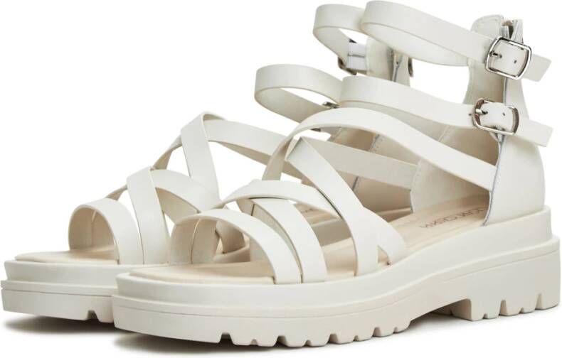 Cesare Gaspari Luxe Platform Sandalen Wit White Dames