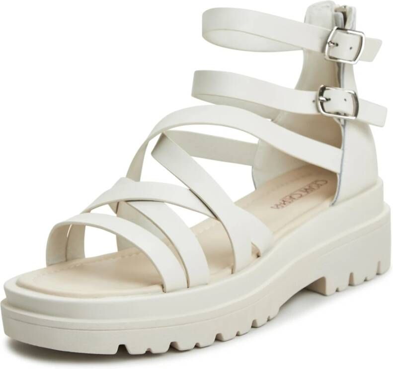 Cesare Gaspari Luxe Platform Sandalen Wit White Dames