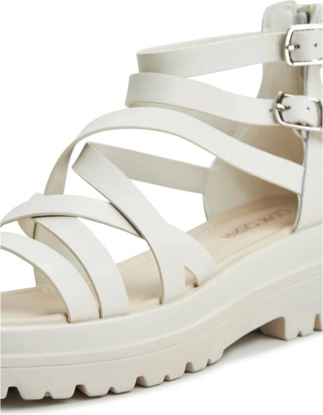 Cesare Gaspari Luxe Platform Sandalen Wit White Dames