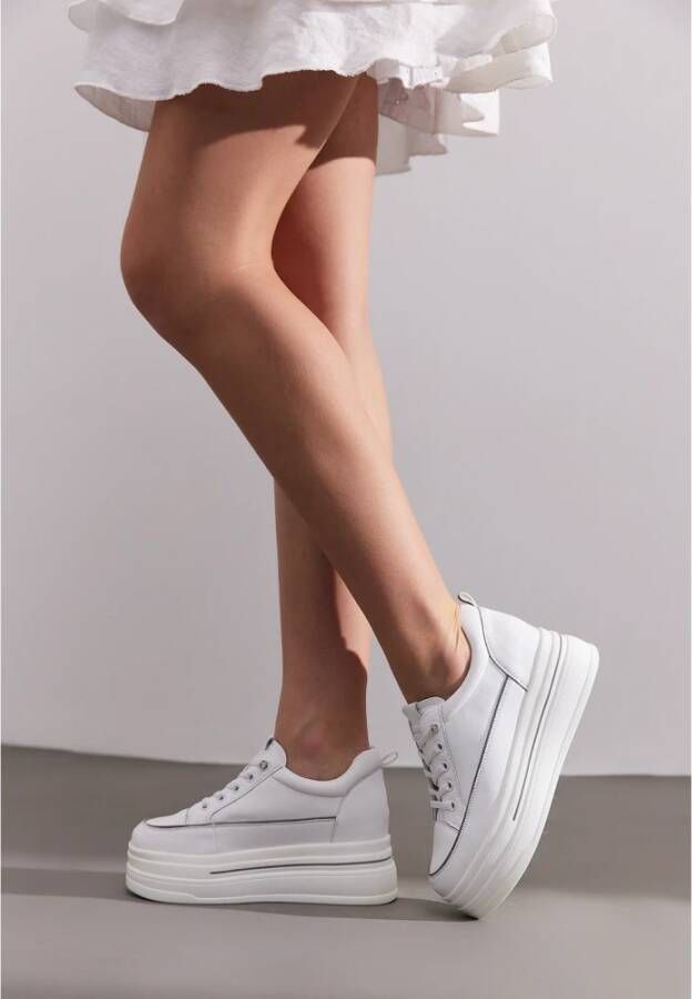 Cesare Gaspari Luxe Platform Sneakers White Dames