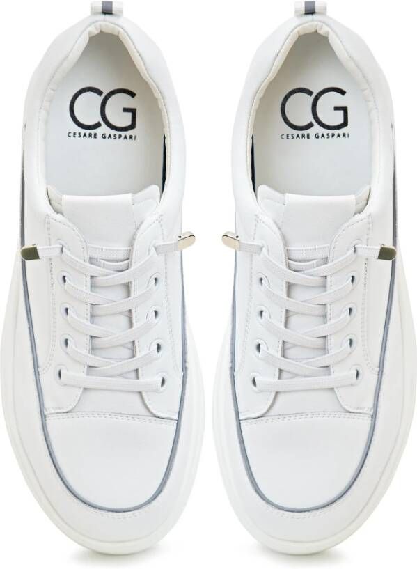 Cesare Gaspari Luxe Platform Sneakers White Dames