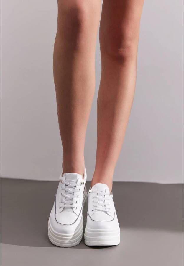 Cesare Gaspari Luxe Platform Sneakers White Dames