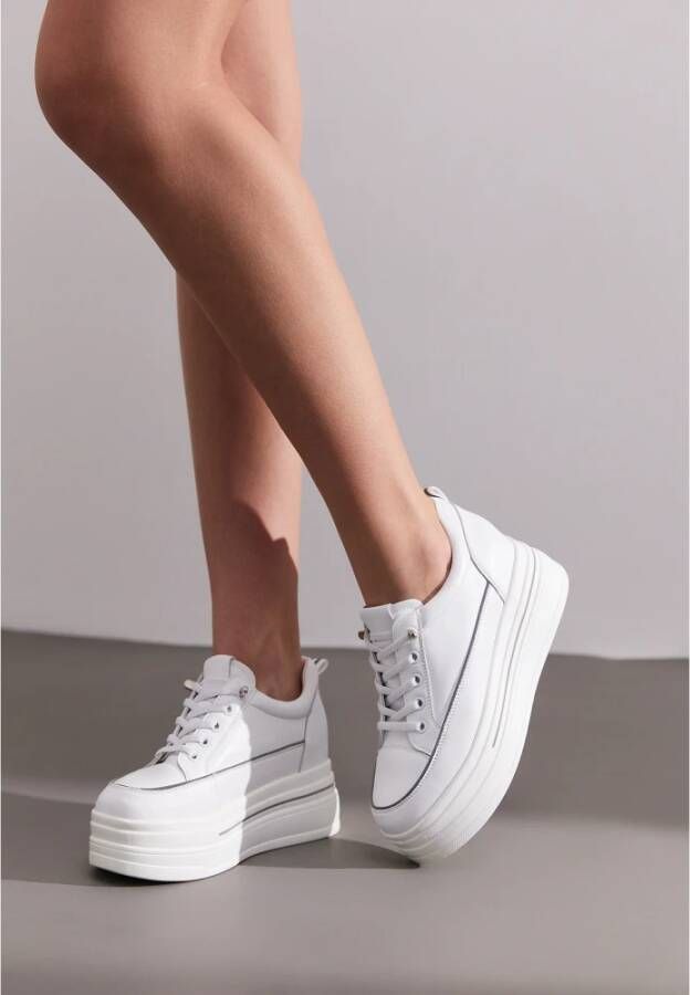 Cesare Gaspari Luxe Platform Sneakers White Dames