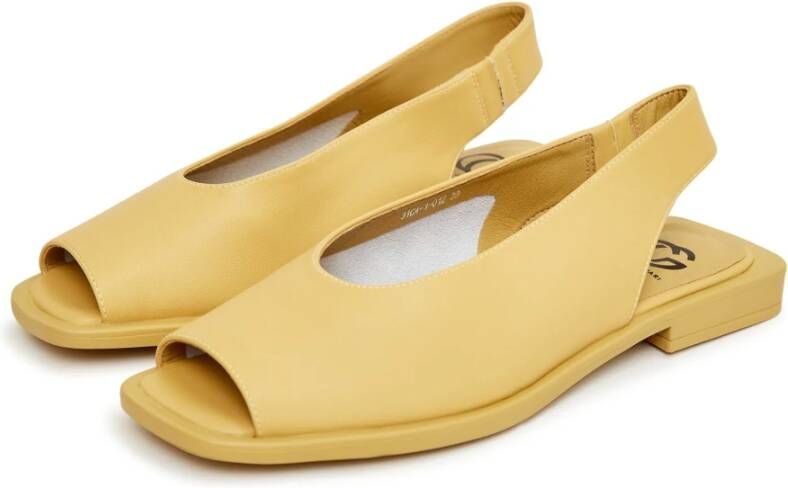 Cesare Gaspari Luxe Platte Sandalen Geel Yellow Dames