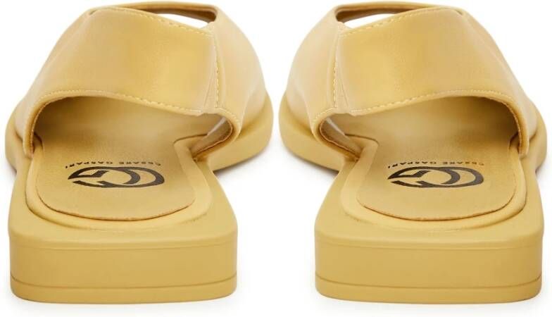 Cesare Gaspari Luxe Platte Sandalen Geel Yellow Dames