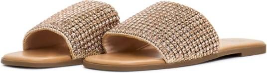 Cesare Gaspari Luxe Platte Zool Pantoffels Goud Yellow Dames