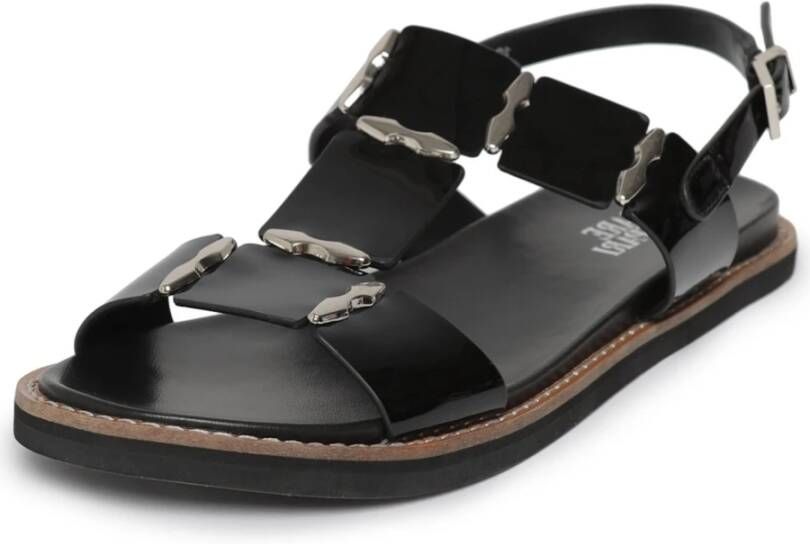 Cesare Gaspari Luxe Platte Zool Sandalen Black Dames