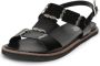 Cesare Gaspari Luxe Platte Zool Sandalen Black Dames - Thumbnail 3