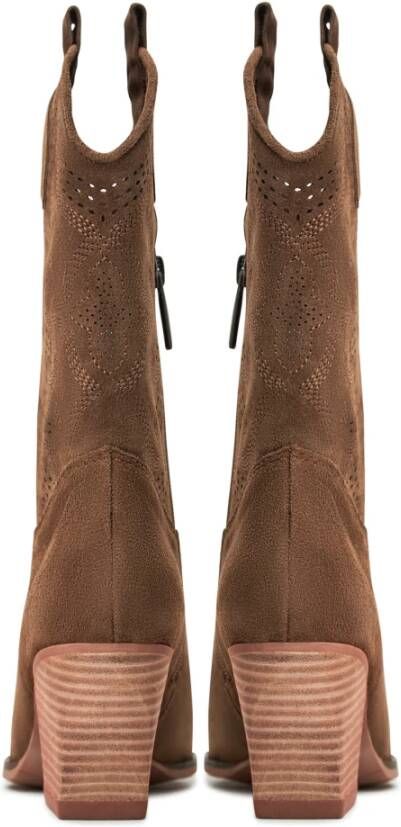 Cesare Gaspari Luxe Suede Cowboy Laarzen Bruin Brown Dames