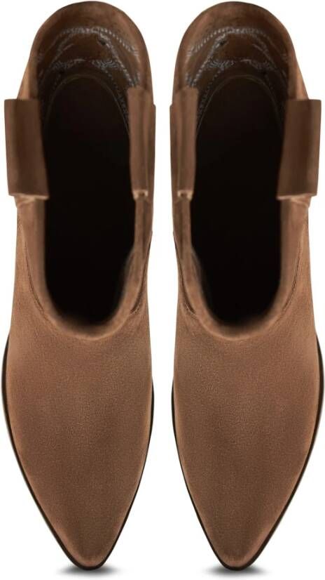 Cesare Gaspari Luxe Suede Cowboy Laarzen Bruin Brown Dames