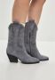 Cesare Gaspari Luxe Suede Cowboy Laarzen Grijs Gray Dames - Thumbnail 6