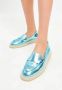 Cesare Gaspari Platte zool loafers Metallic Blauw Blue Dames - Thumbnail 5