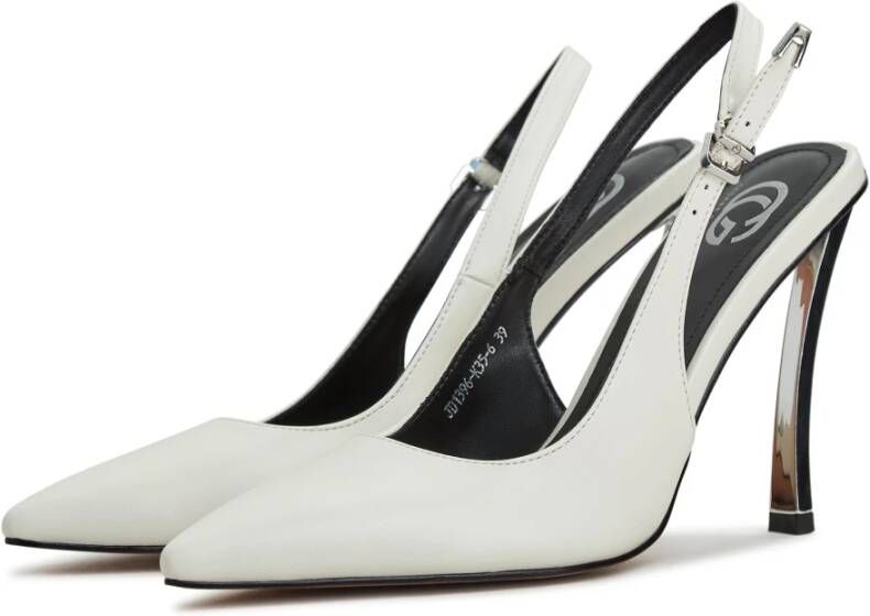 Cesare Gaspari Metallic Stiletto Heel Pumps Wit White Dames