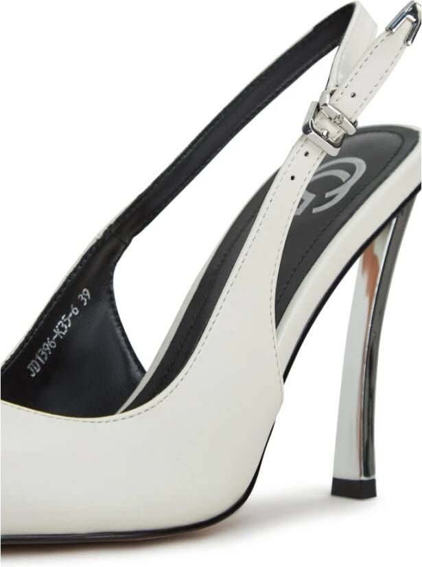 Cesare Gaspari Metallic Stiletto Heel Pumps Wit White Dames