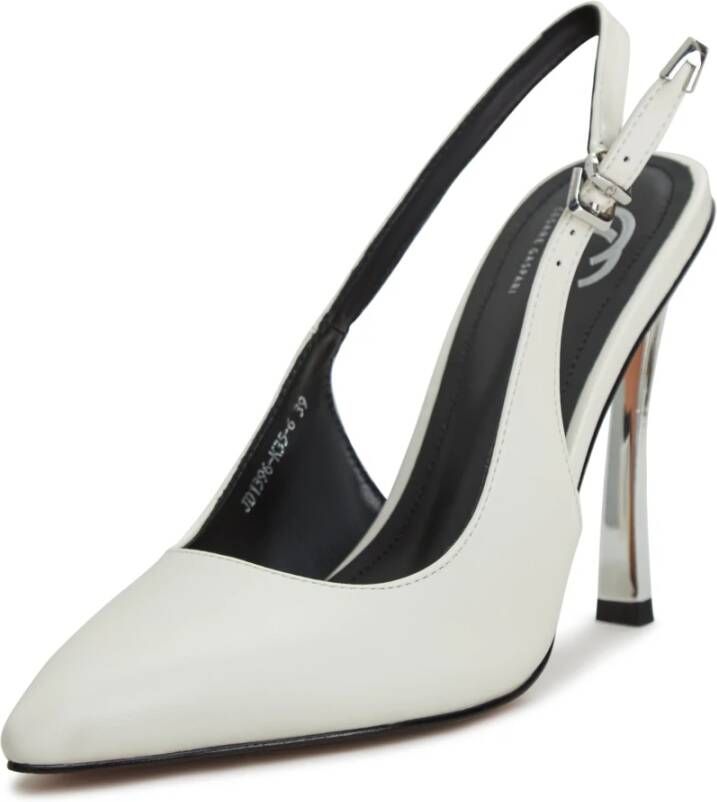 Cesare Gaspari Metallic Stiletto Heel Pumps Wit White Dames