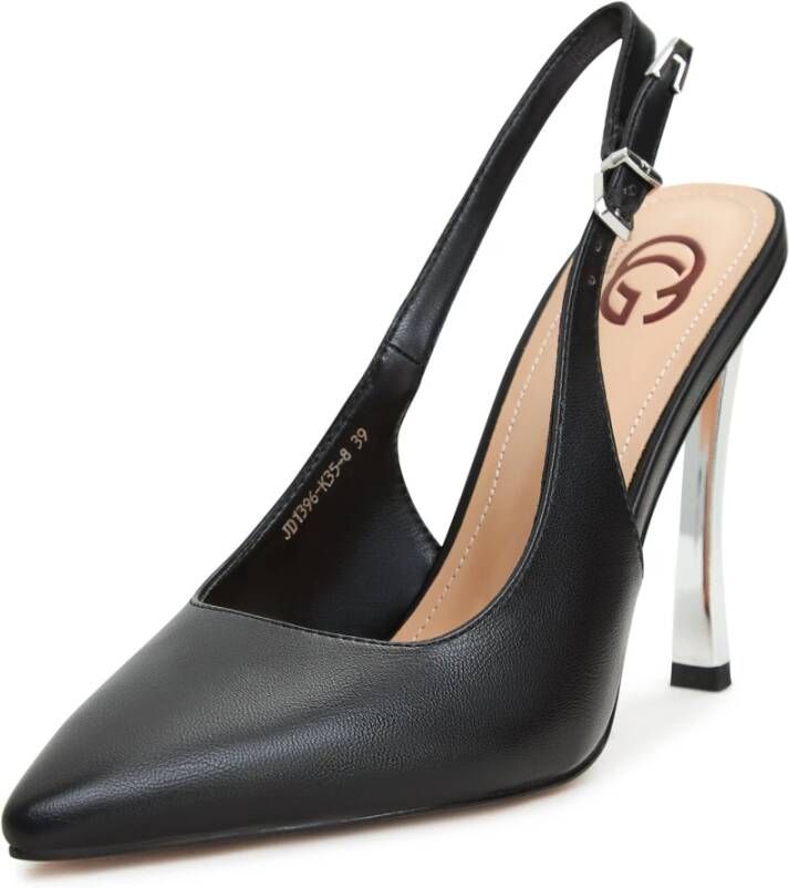 Cesare Gaspari Metallic Stiletto Heel Pumps Zwart Black Dames