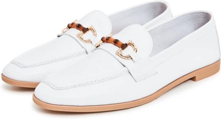 Cesare Gaspari Moderne Leren Loafers Wit White Dames