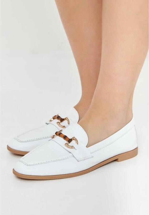 Cesare Gaspari Moderne Leren Loafers Wit White Dames