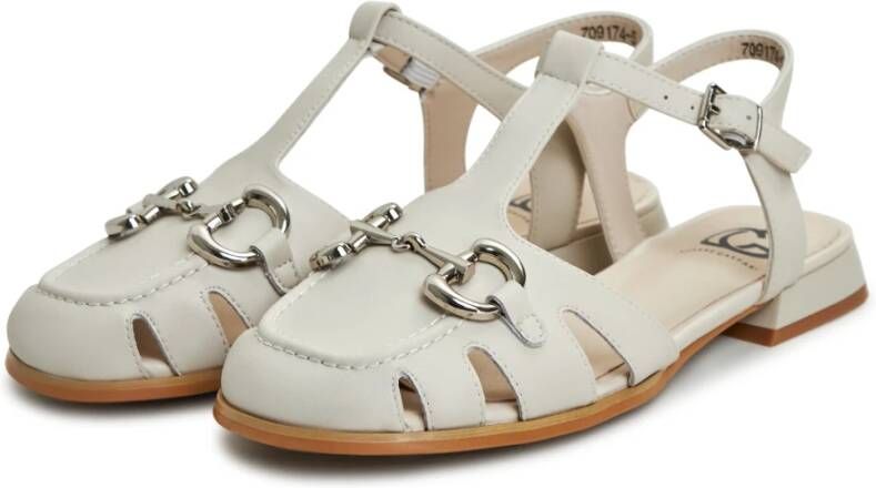 Cesare Gaspari Moderne platte zool sandalen Beige Dames