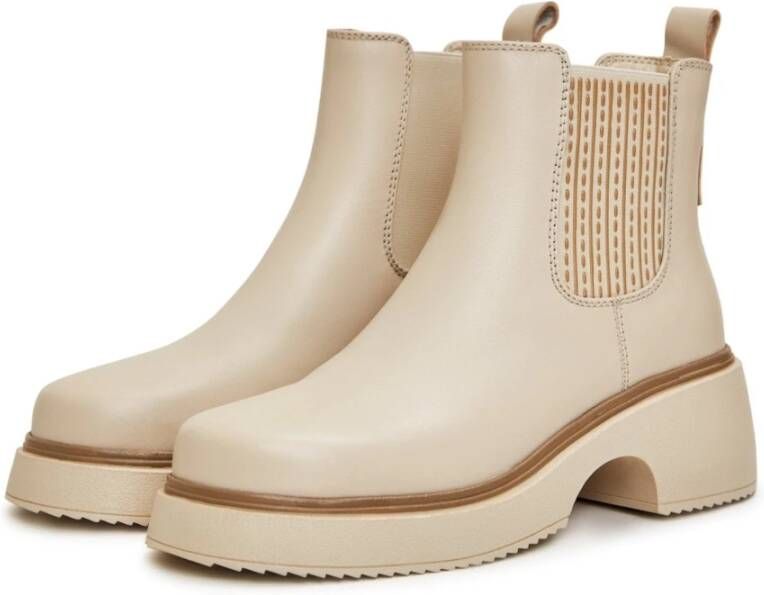 Cesare Gaspari Platform Enkellaarzen Beige Dames