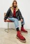 Cesare Gaspari Casual Platform Enkellaarzen Rood Red Dames - Thumbnail 14