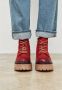 Cesare Gaspari Casual Platform Enkellaarzen Rood Red Dames - Thumbnail 8