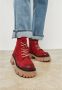 Cesare Gaspari Casual Platform Enkellaarzen Rood Red Dames - Thumbnail 9