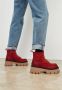 Cesare Gaspari Casual Platform Enkellaarzen Rood Red Dames - Thumbnail 10