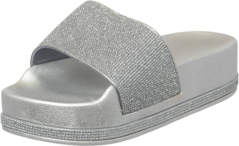 Cesare Gaspari Platform Flip Flops Zilver Gray Dames